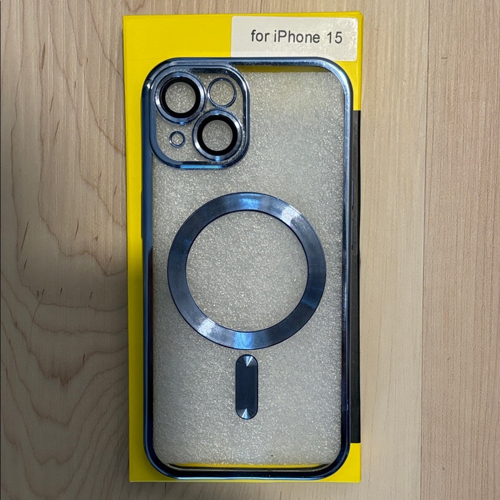 JETech Blue iPhone 15 Case with Magnetic Ring
